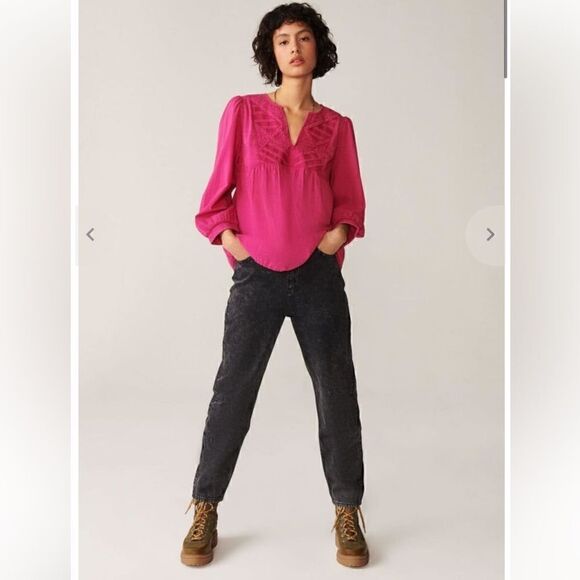 BA&SH ILO BLOUSE TOP IN - FUSHIA NEW size Medium - Picture 1 of 9